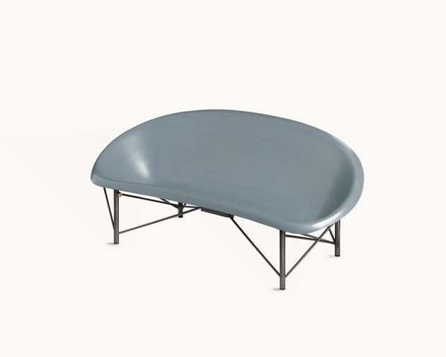 Galanter & Jones Helios Metreo heated outdoor lounge in ocean blue